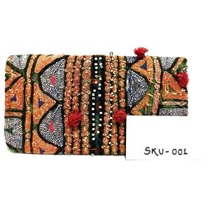 Embroidered Beaded Multicolor Women’s Clutch